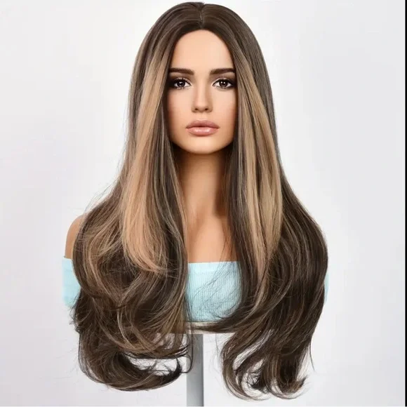New Brown and Blonde Highlighted Wig